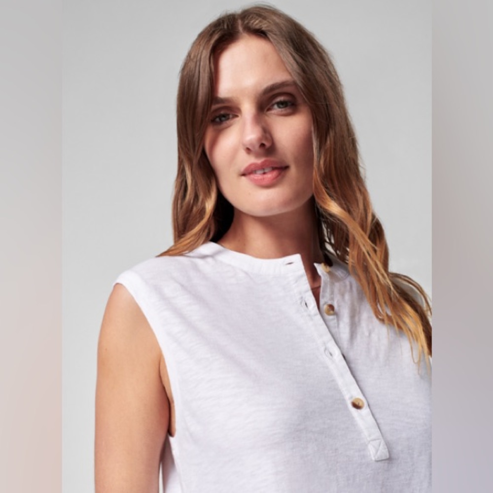 Faherty sleeveless knit henley